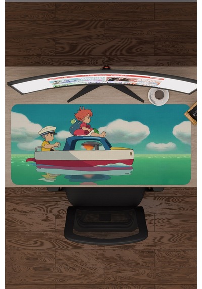 Ponyo Anime V5 - 90x40 Xxl Gaming Kauçuk Kaymaz Taban Mouse Pad Fare Altlığı