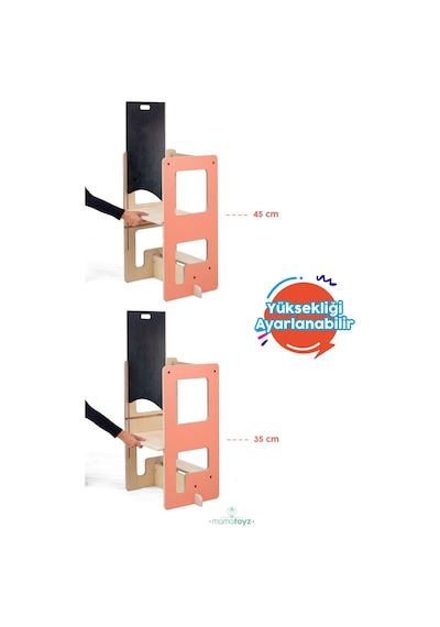 Flip Terra Cotta 3'ü 1 Arada Öğrenme Kulesi & Aktivite Masası & Yazı Tahtası Turuncu Rengi Terra Cotta