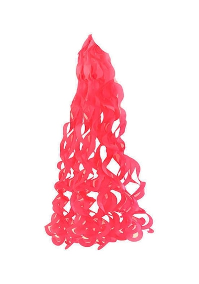 Pelur Kağıttan Süs Sarkık Fon Süsü Kırmızı Balon Süsü 1 Metre +3