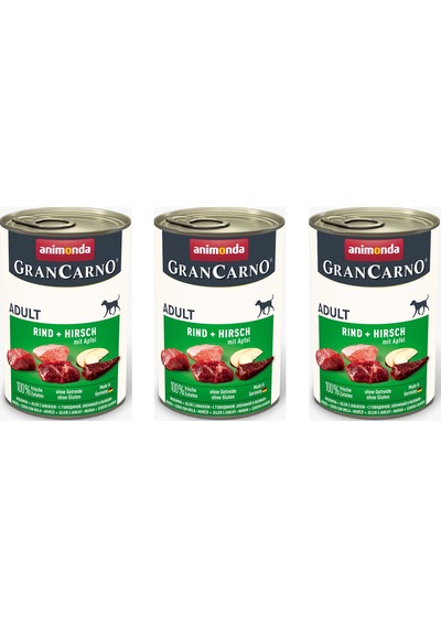 Animonda Gran Carno Sığır Ve Geyikli Köpek Konserve 400 G X 3 Adet