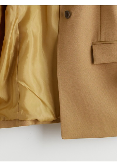 Lcwaıkıkı Classic Sarı Beli Kemerli Kadın Blazer Ceket
