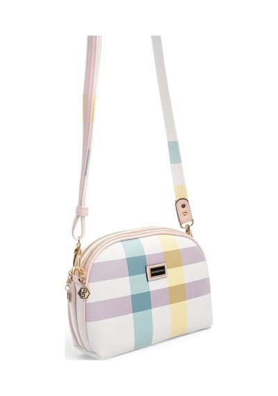 Silver & Polo Silver Polo Lila - Pembe Ekose Kadın Çapraz Çanta Sp765
