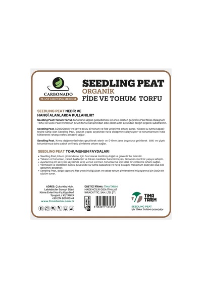 Tr Seedling Peat 15 Litre Organik Fide Ve Tohum Torfu 0