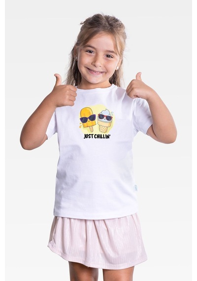 Little's World Just Chillin Çocuk Tshirt Beyaz