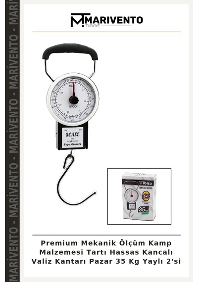 Premium Mekanik Ölçüm Kamp Malzemesi Tartı Hassas Kancalı Valiz Kantarı Pazar 35 Kg Yaylı 2'si