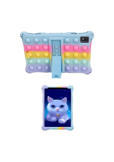 Gökkuşağı Kılıf Silikon Askılı Standlı Kalemli Oyuncak Luxury Tpu Samsung Galaxy Tab A8 2021 X200 X205 İle Uyumlu Ürün