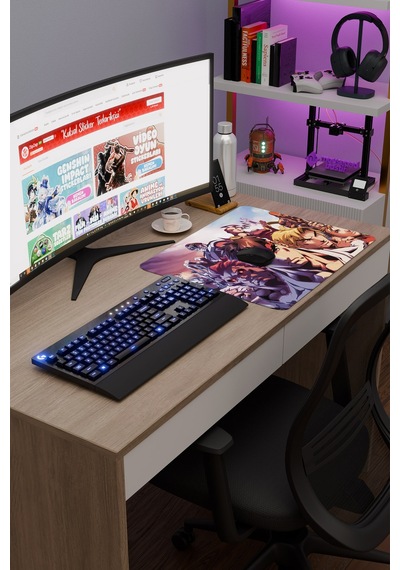 Street Fighter Kaymaz Dikişli Kauçuk Oyuncu Mousepad V2 - 48x40 Xl Gaming Mouse Pad Fare Altlığı