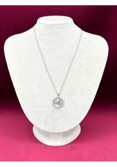 Yıldızlı Ve Taşlı Silver Kolye Silver