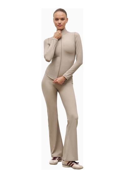 Because Of Alice Base Sculpting Flared Leggings Şekillendirici Yüksek Bel Bol Paça Kadın Tayt Açık Kahverengi