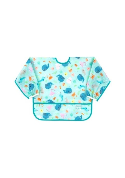 Bumkins Uzun Kollu Önlük (6-24 Ay) - Ocean Life Mavi