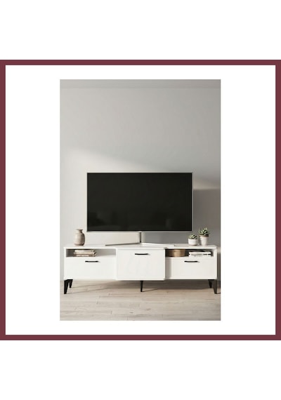Storeşahin Mistral Tv Sehpası Metalik Beyaz 160x40 Cm Shn0720