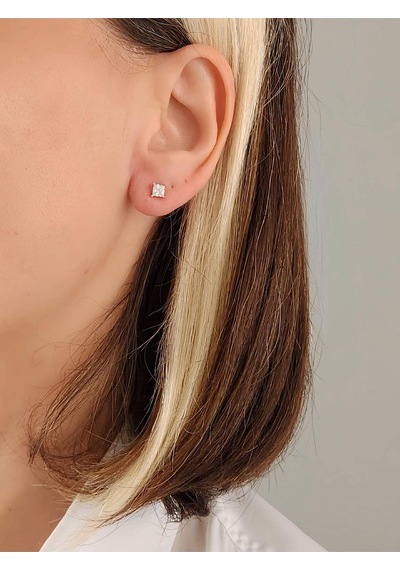Xuping Kare Model Minimal Gold Çift Küpe