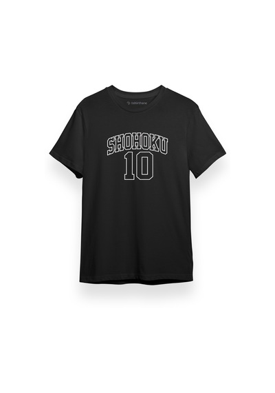 Slam Dunk Shohoku Shirt Siyah Kısa Kol Erkek Tshirt 001