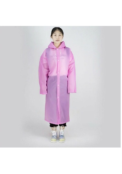 Hsmarket Pembe Erkek Kadın Yağmurluk Kapşonlu Su Geçirmez Yağmurluk