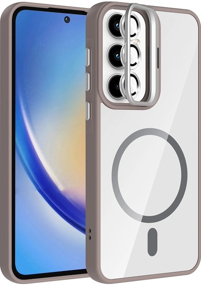 Galaxy Uyumlu A55 Kılıf Standlı Ve Kamera Lens  M-safe Şarj Özellikli Zore Etro Kapak Çok Renkli