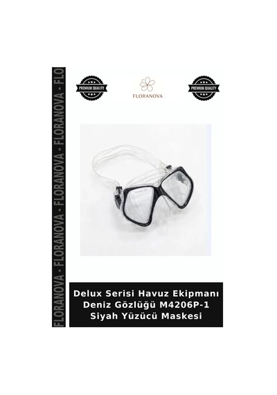 Delux Serisi Havuz Ekipmanı Deniz Gözlüğü M4206p-1 Siyah Yüzücü Maskesi