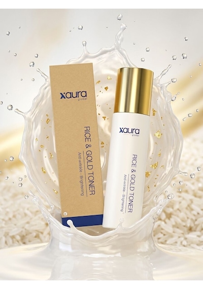 Xaura Global Rice & Gold Toner 150 Ml Pirinç Özü Ve 24k Altın Parçacıklı Kırışıklık Karşıtı Aydınl