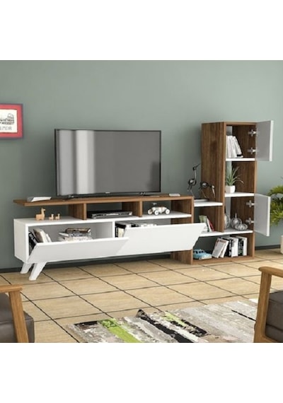 Tv Ünitesi Turra Beyaz Ceviz 177 Cm