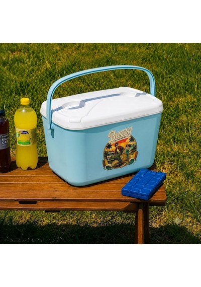 15 Lt Buzzy Retro Buzluk Termos 1177 Cooler Box -386 Açık Mavi