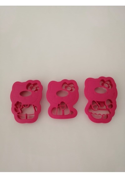 Tupperware Hello Kitty Kurabiye Kalıbı 3 Lü Çok Renkli