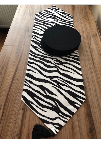 Zebra Desenli Runner & Siyah Supla Çok Renkli