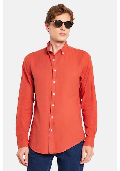 Tudors Erkek Slim Fit Dar Kesim %100 Pamuk Keten Doku Düğmeli Yaka Kiremit Gömlek-32808 Kiremit Tudors Erkek Slim Fit Dar Kesim %100 Pamuk Keten Doku Düğmeli Yaka Kiremit Gömlek-32808 Kiremit
