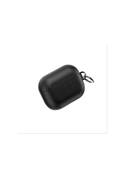 Apple Uyumlu AirPods Pro 3 Wiwu Hc-201 Parmak İzi Bırakmayan Deri Kılıf Siyah Siyah
