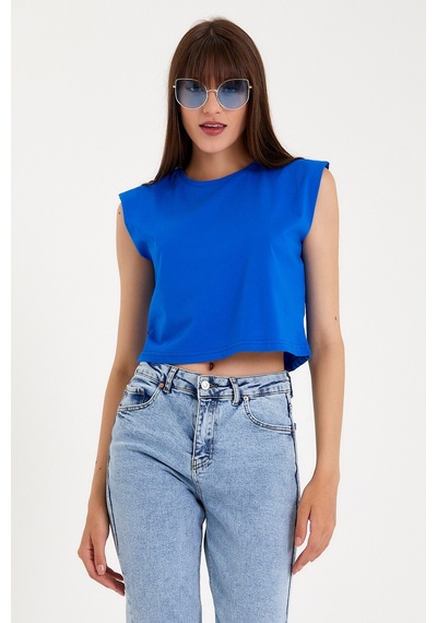 Kadın Regular Fit Crop Tişort Spr22tsk128 001