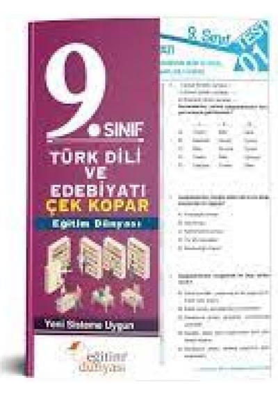 9. Sınıf Türk Dili ve Edebiyatı Çek Kopar Yaprak Test Eğitim Dün