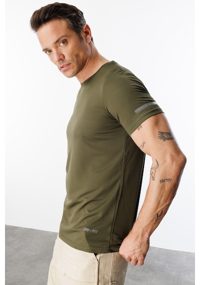 Genius Store Erkek Nem Emici Hızlı Kuruma Atletik Teknik Performans Spor T-shirt Drıfıt-kısakolnew Haki