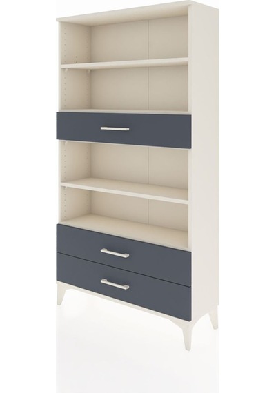 Arges Dolap 4 Raflı 3 Çekmeceli 88x30x163 Aytaşı-antrasit Aytaşı