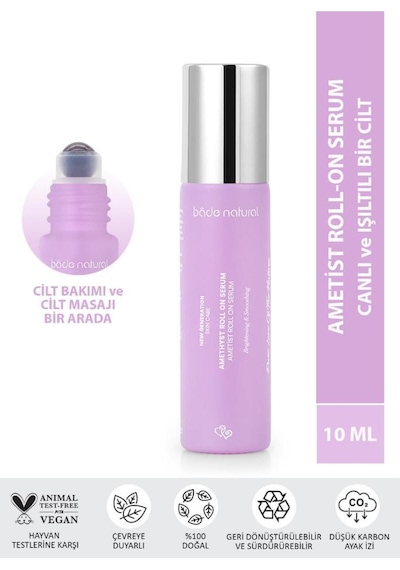 Bade Natural Ametist Roll On  Yüz Masaj Serumu 10 ML