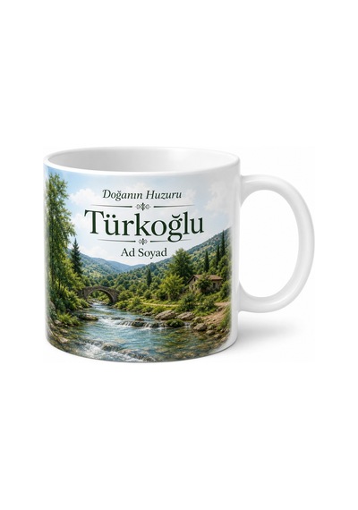 Türkoğlu Doğa Güzellikleri Maraş Hatırası Çay Kupası Hediye Bardak Beyaz / Çok Renkli