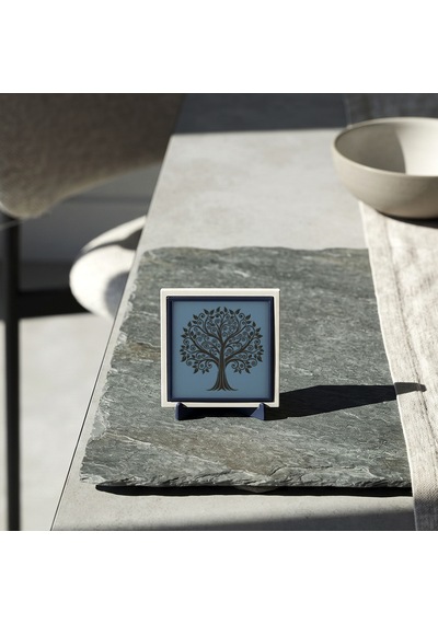Hayat Ağacı Silüetli Modern Dekoratif Obje, Ev Ve Ofis İçin Anlamlı Aksesuar 10x10 Cm