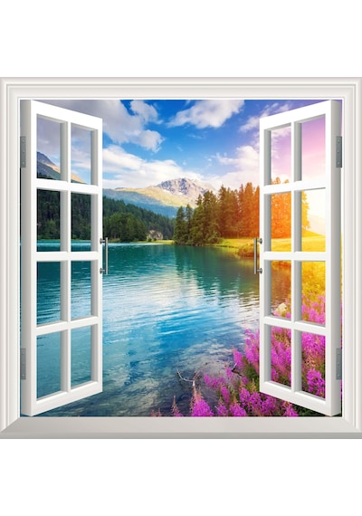 Pencere Poster Duvar Kağıdı Champfer Yapışkanlı Sticker