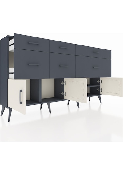 Arges Konsol Tek Raflı 6 Çekmeceli 4 Kapaklı 176x30x99 Antrasit-aytaşı/antrasit Aytası/antrasıt - Antrasıt Arges Konsol Tek Raflı 6 Çekmeceli 4 Kapaklı 176x30x99 Antrasit-aytaşı/antrasit Aytası/antrasıt - Antrasıt