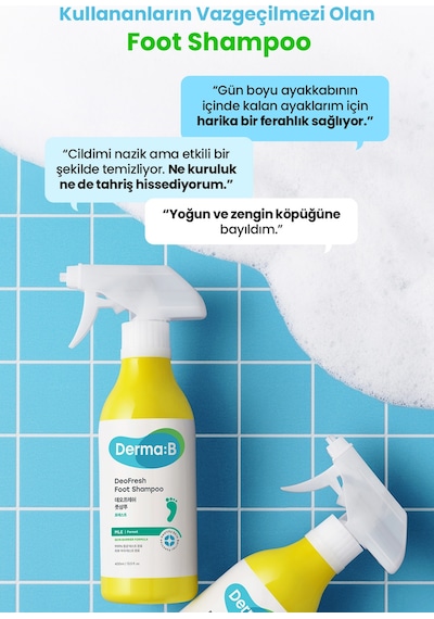 Kötü Koku Karşıtı, Nemlendirici Ve Serinletici Ayak Şampuanı Derma:b Deofresh Foot Shampoo Lime