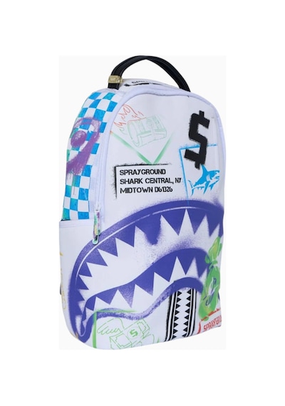 Sprayground Digital Graffiti Shark Sırt Çantası, Şık Ve Fonksiyonel Tasarım Günlük Sırt Çantası Beyaz