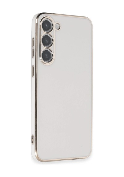 Muratech Newface Samsung Galaxy Uyumlu  S23 Kılıf Volet Silikon - Beyaz