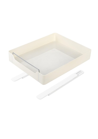 Büyük Boy Çok Amaçlı Raylı Dolap İçi Çekmece Organizer Sürgülü Mutfak Banyo Kiler Düzenleyici Organizer 1 Adet Bej