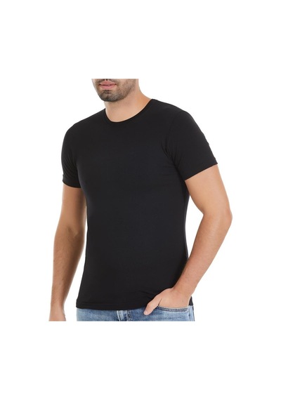 6 Adet Yıldız Erkek Likralı Kısa Kollu T-Shirt Fanila Siyah 91