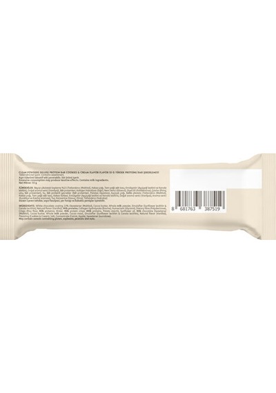 Clean Powders Deluxe Protein Bar %36 Protein 55 Gr 1 Adet - Beyaz Çikolata Kurabiye