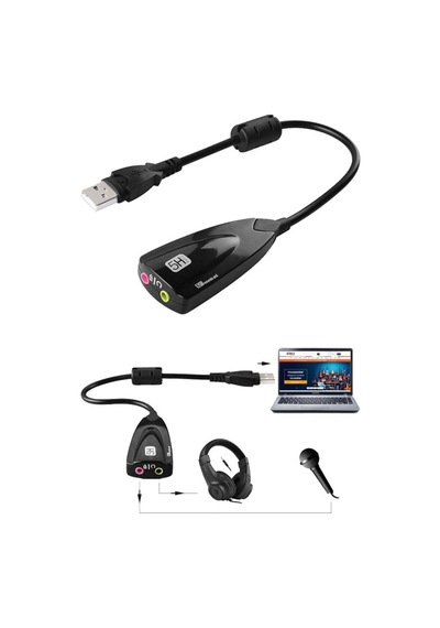 Midex K1 7.1 Mini Usb 3.5 Girişli Ses Kartı Siyah