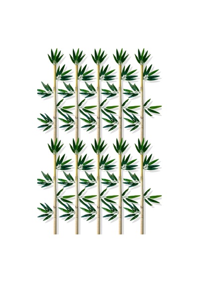 Cihan Çiçekçilik Yapay Yapraklı Dekoratif Bambu Çubuğu 80 Cm 10 Adet Islak Doku Çok Renkli