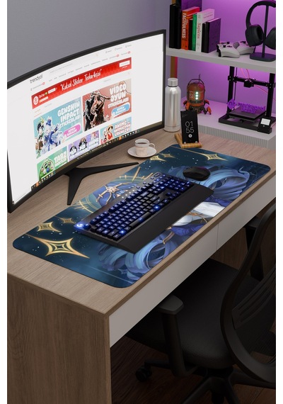 Layla Genshin Impact Anime Oyuncu V4 - 90x40 Xxl Gaming Mouse Pad Fare Altlığı