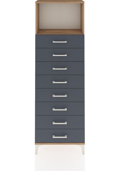Arges Dolap Tek Raflı 8 Çekmeceli 60x30x182 Çam-antrasit Çam Arges Dolap Tek Raflı 8 Çekmeceli 60x30x182 Çam-antrasit Çam