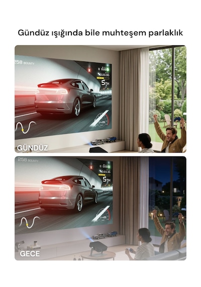 OBE X7D Ultra Google TV Destekli 4K 1200 ISO Otomatik Odaklı Akıllı Projeksiyon Cihazı