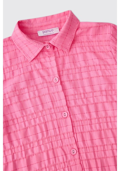 Panço Kız Çocuk Pembe Gömlek 2611gk06056