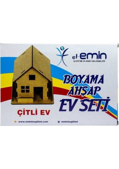 Ahşap Boyama Ev Seti Çitli Ev Ölçüye Dikat