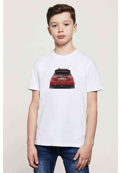 Tshirthane Modifiyelı Subaru Baskılı Unisex Çocuk Beyaz T-Shirt